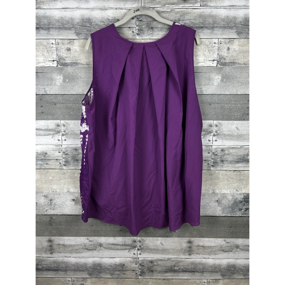 Calvin Klein Women's 1X Purple Sleevless Blouse - Picture 2 of 6
